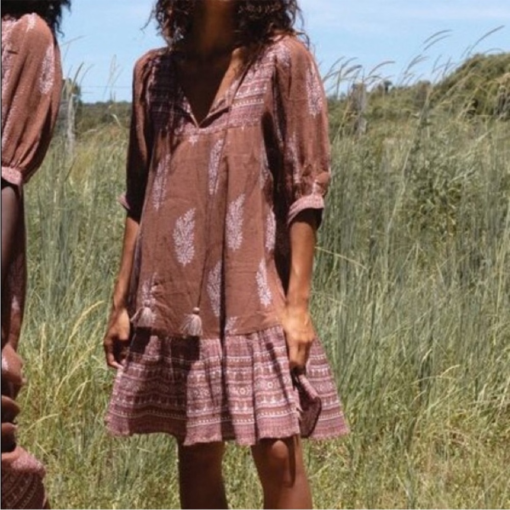 Daughters of India Mishka mini dress in hazelnut large